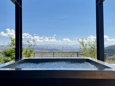 Modern Infinity-Edge Hot Tub with Mountain Views