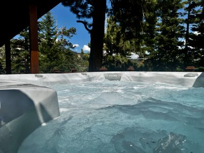 Luxury Spa by the Water's Edge with Ambient Lighting